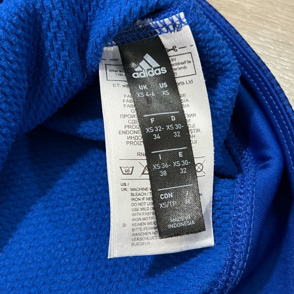 Adidas Activewear Blue Hoodie Size XS Girls Climawarm ( No Drawstrings ) - Picture 10 of 16